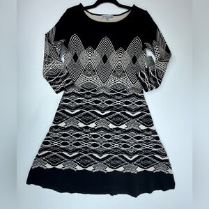 NWT Danny and Nicole Fit & Flare Stretch Sweater Dress Womens Large
